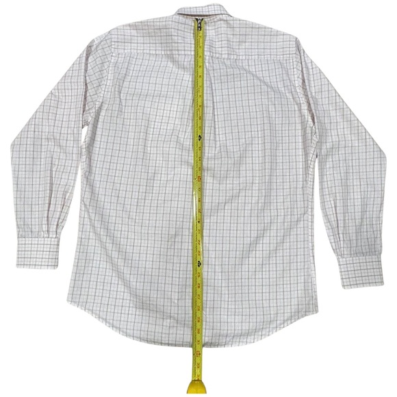 Peter Millar Long-Sleeve Plaid Shirt Large Brown /Pink Cotton Pocket Button Up - Picture 3 of 8